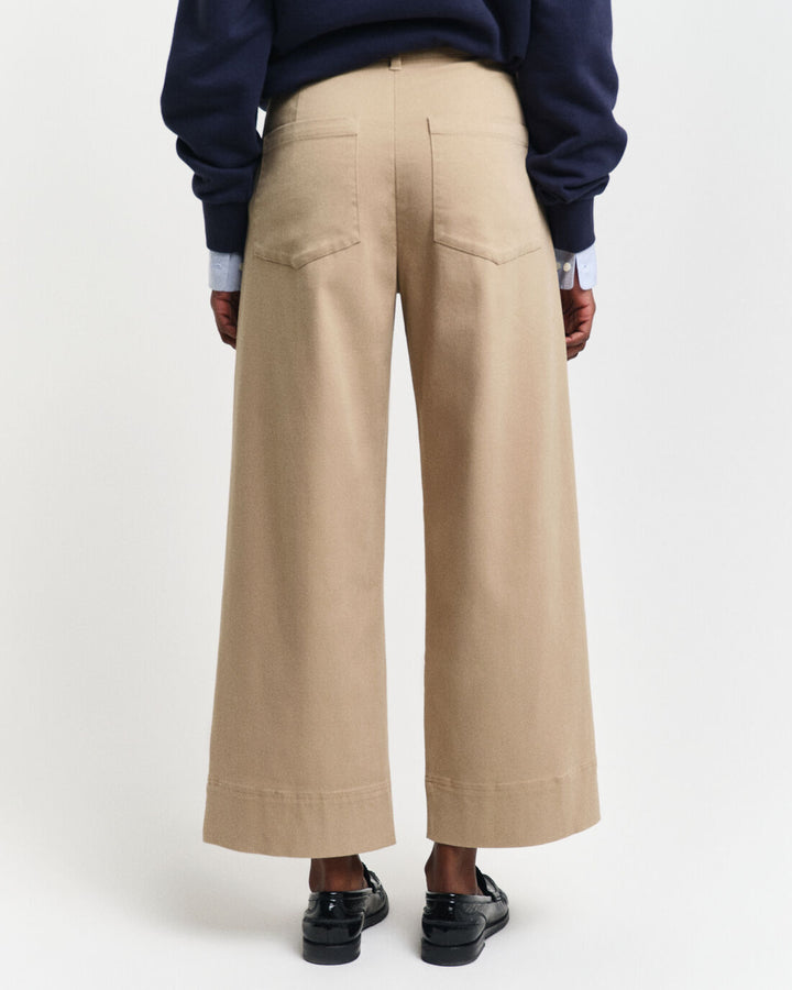 GANT Wide Leg Cropped Cotton Pants/Hlače 4150341