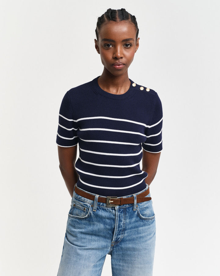 GANT Ribbed Breton C-Neck/Pulover 4805306