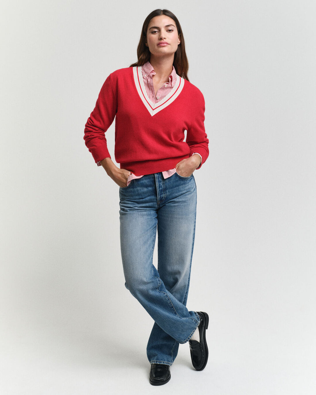GANT Contrast V-Neck/Pulover 4805303