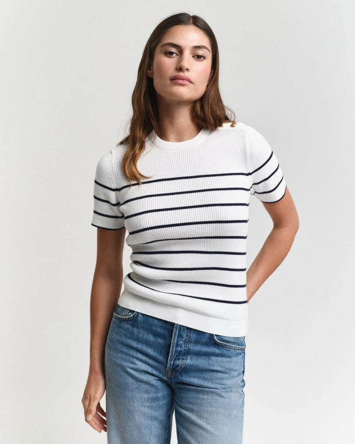 GANT Ribbed Breton C-Neck/Pulover 4805306