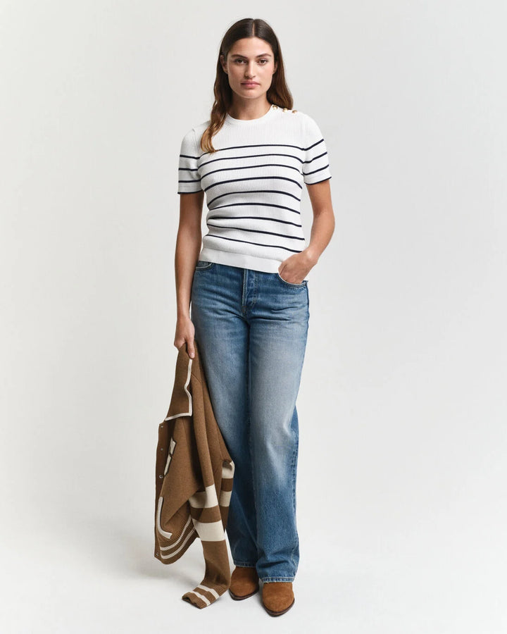 GANT Ribbed Breton C-Neck/Pulover 4805306