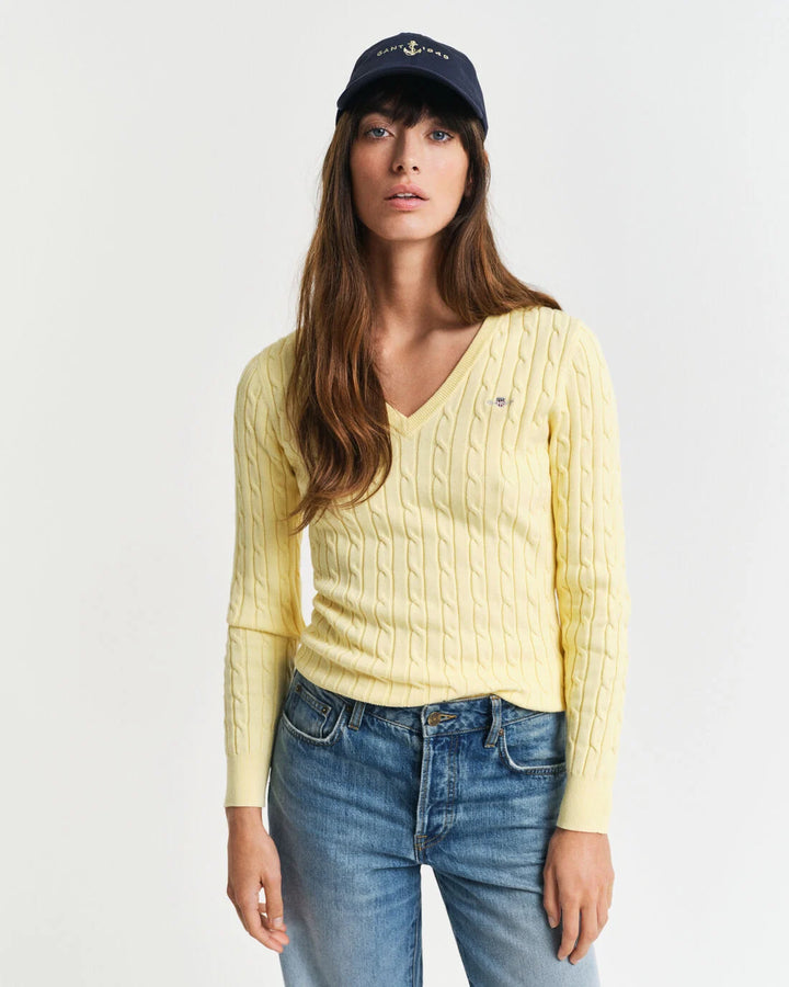 GANT Stretch Cotton Cable V-Neck/Pulover 4800101