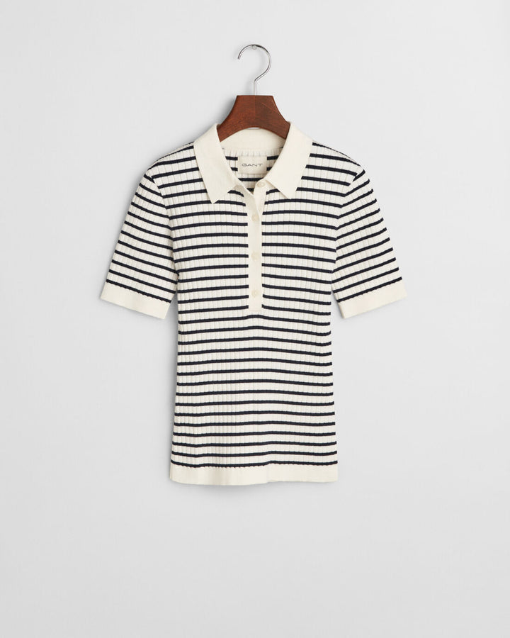 GANT Rib Knit Striped Ss Rugger/Pulover 4805331