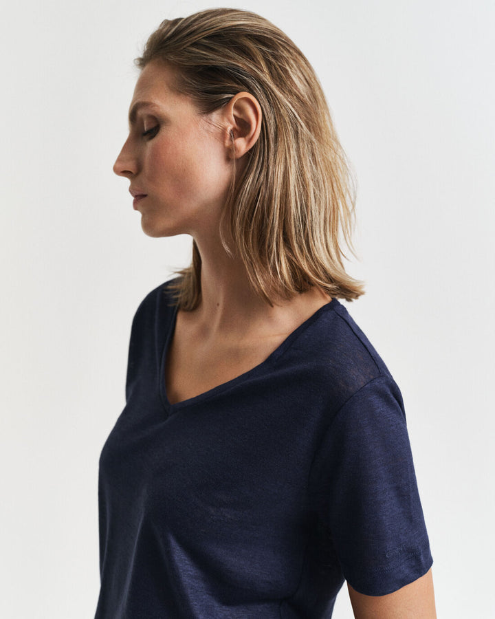 GANT Reg Linen V-Neck Ss T-Shirt/Majica 4200596