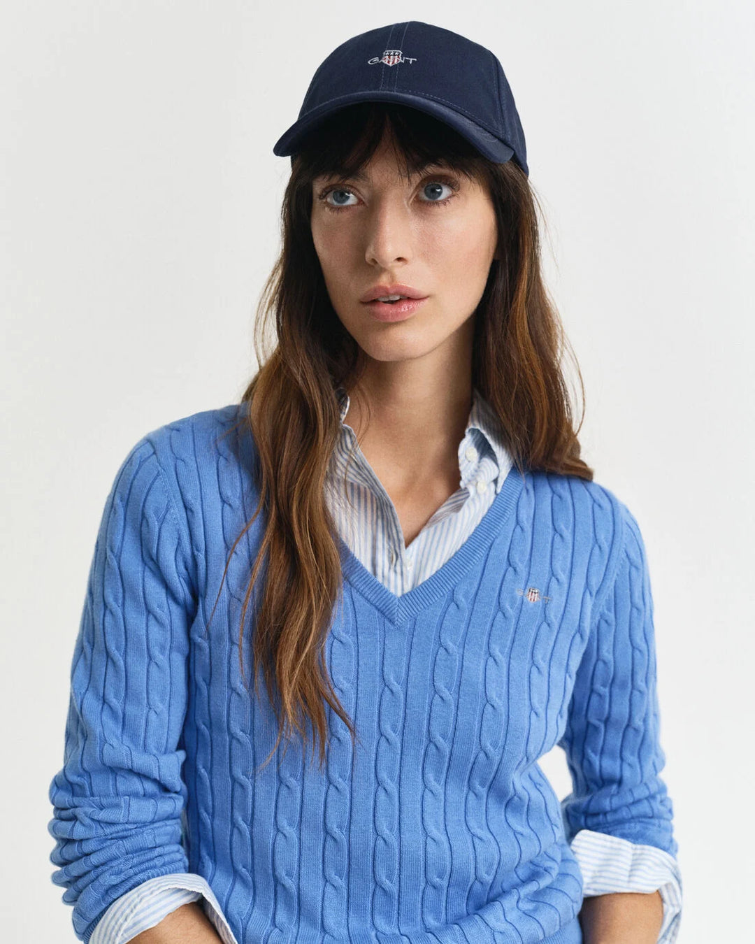 GANT Stretch Cotton Cable V-Neck/Pulover 4800101