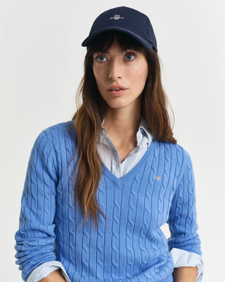 GANT Stretch Cotton Cable V-Neck/Pulover 4800101