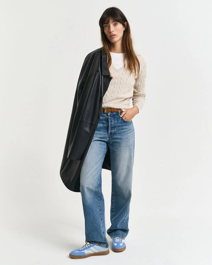 GANT Stretch Cotton Cable V-Neck/Pulover 4800101