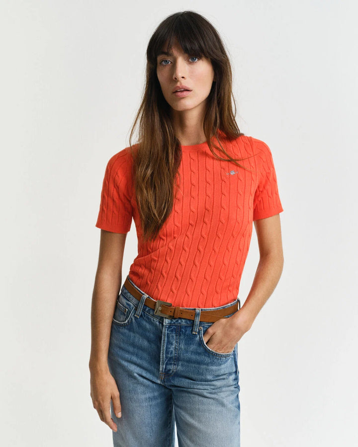GANT Stretch Cotton Cable Ss C-Neck/Pulover 4800105