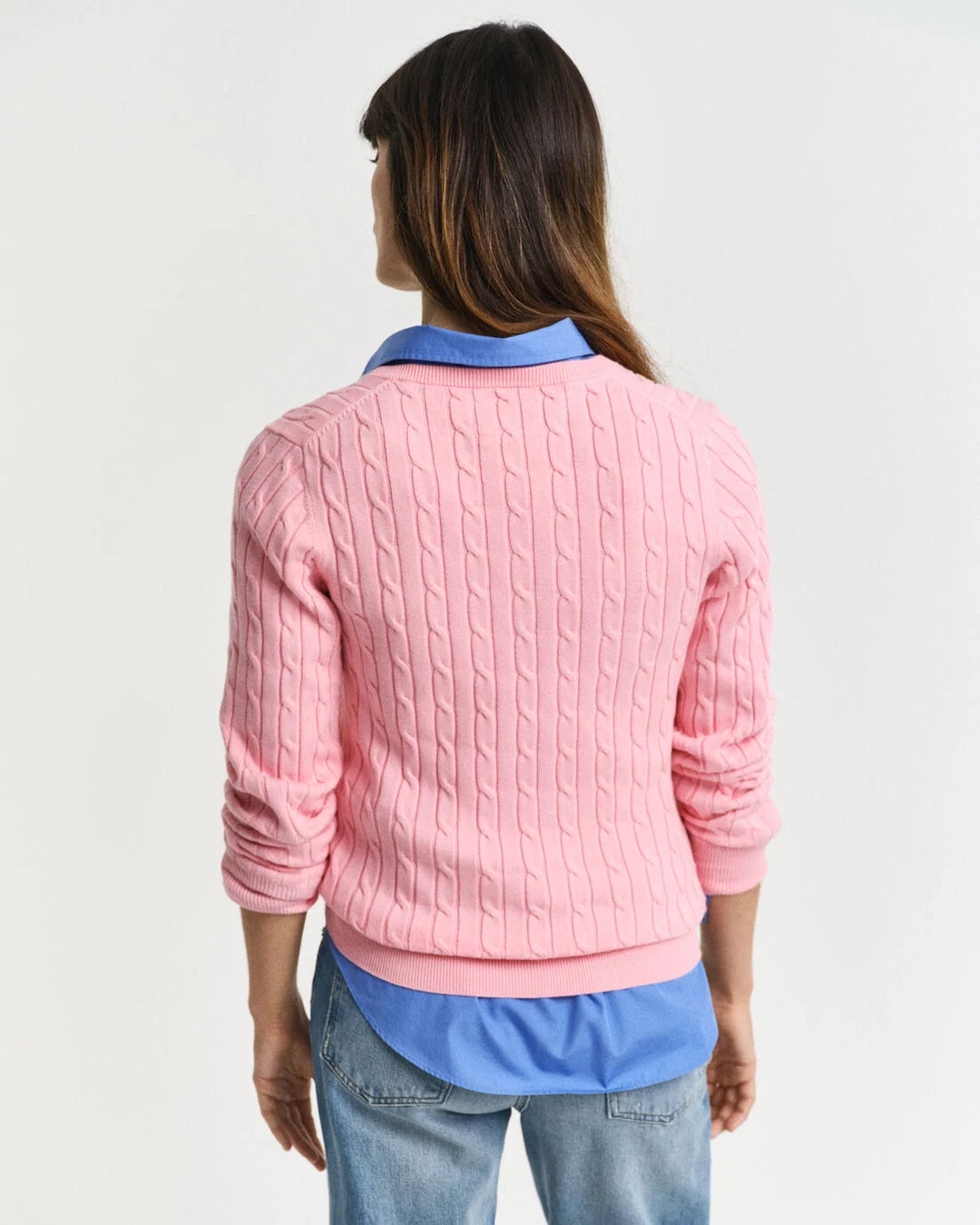 GANT Stretch Cotton Cable V-Neck/Pulover 4800101