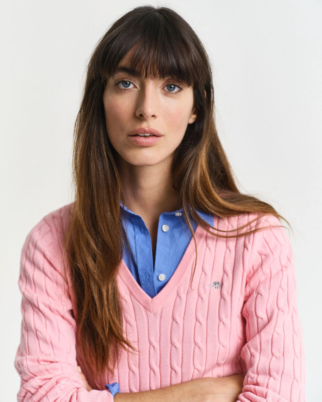 GANT Stretch Cotton Cable V-Neck/Pulover 4800101