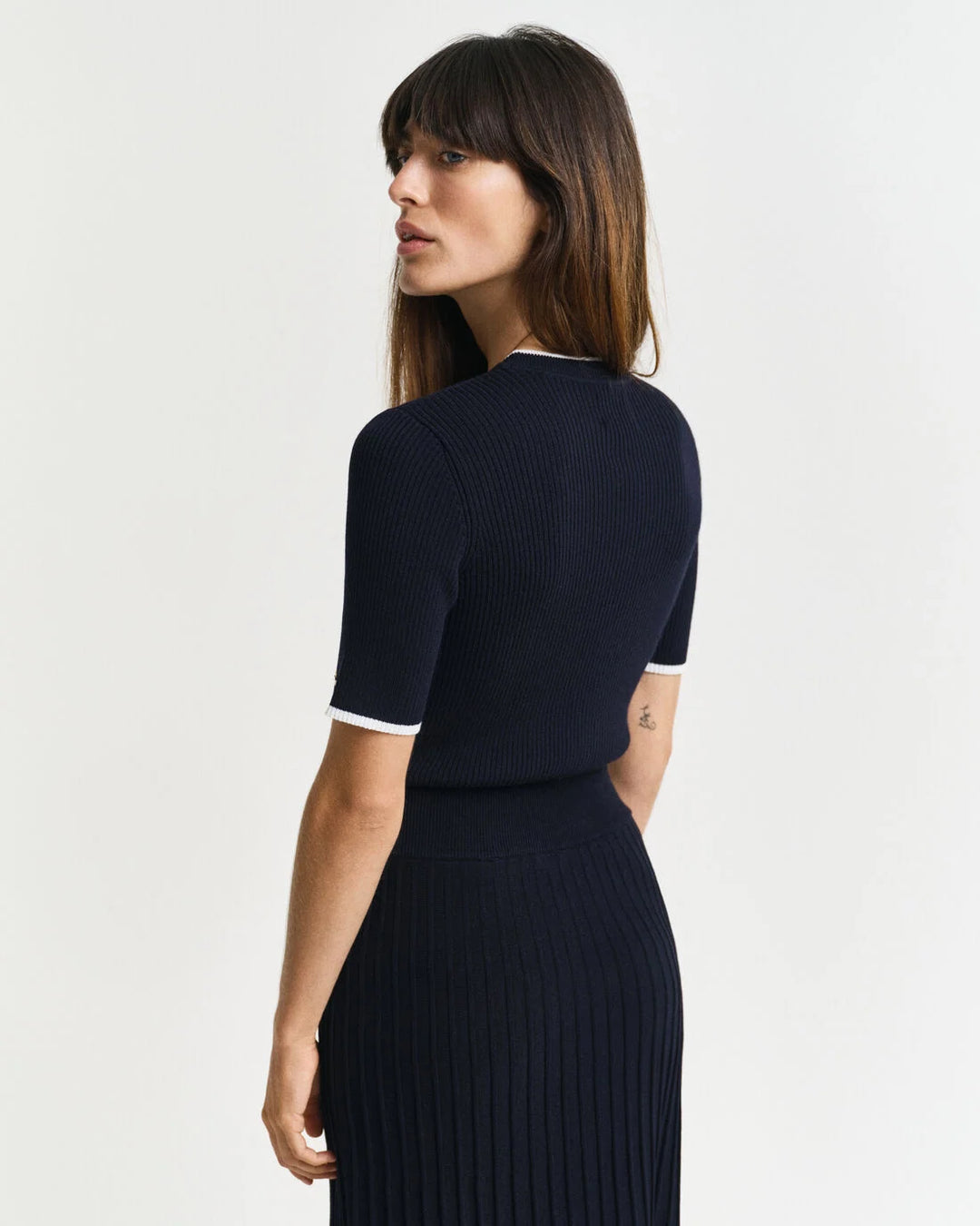 GANT Contrast Ribbed Ss C-Neck/Pulover 4805332