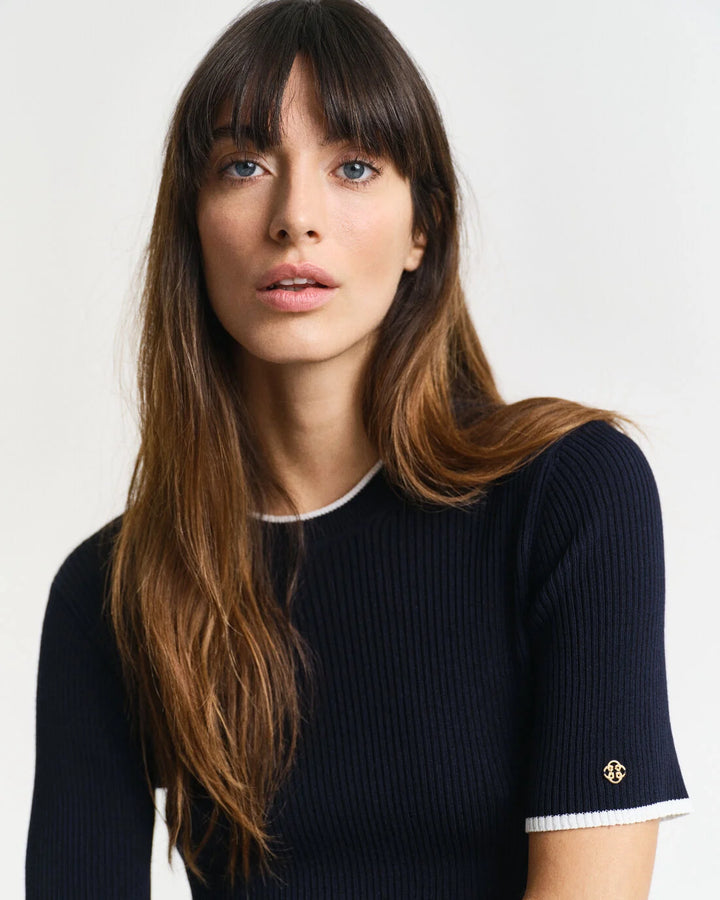 GANT Contrast Ribbed Ss C-Neck/Pulover 4805332