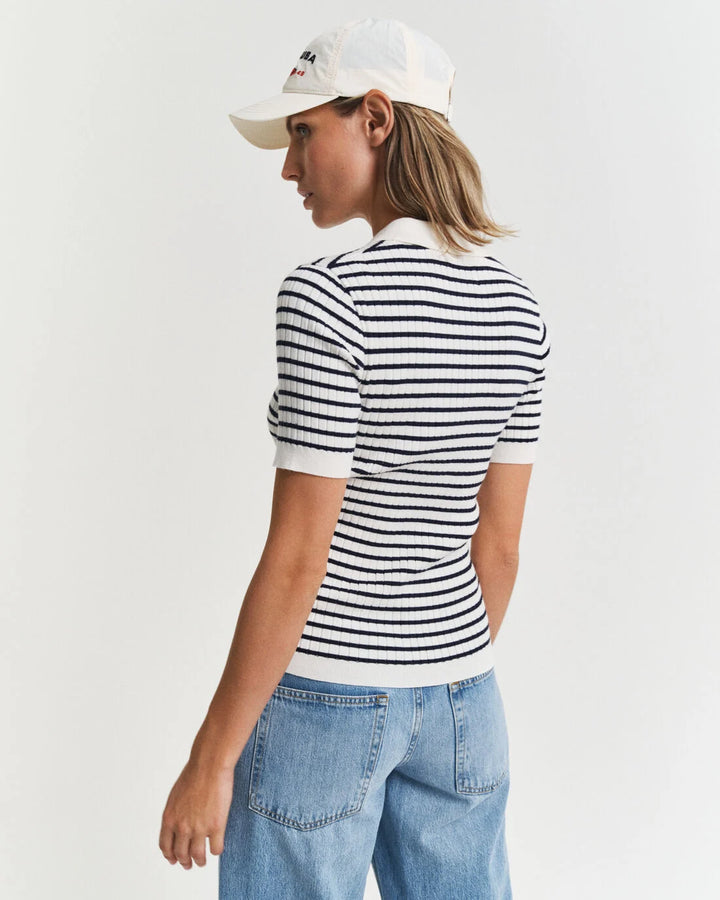 GANT Rib Knit Striped Ss Rugger/Pulover 4805331