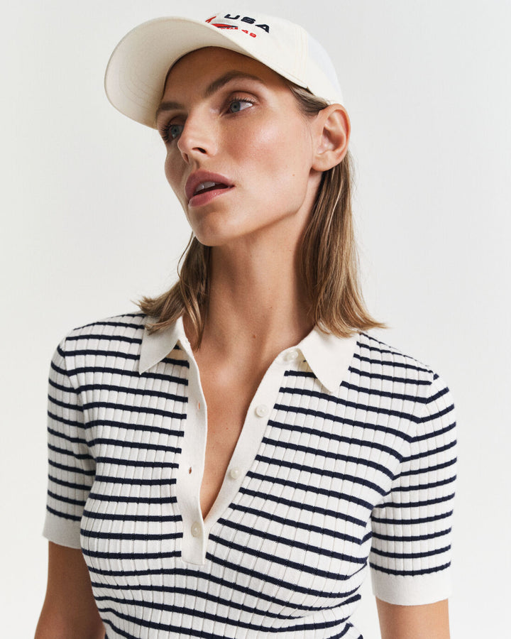 GANT Rib Knit Striped Ss Rugger/Pulover 4805331