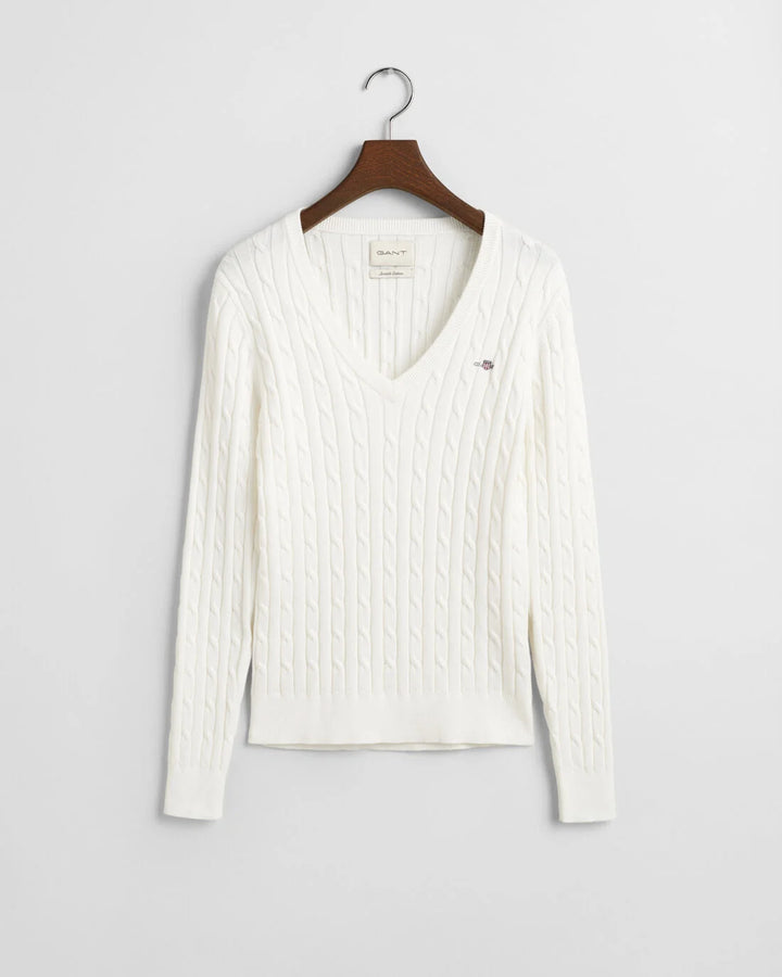 GANT Stretch Cotton Cable V-Neck/Pulover 4800101