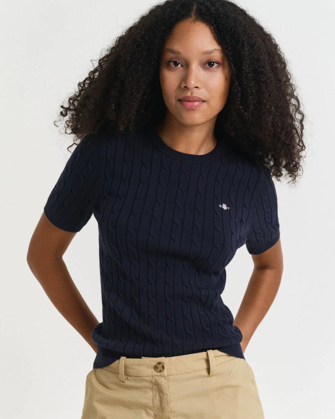 GANT Stretch Cotton Cable Ss C-Neck/Pulover 4800105