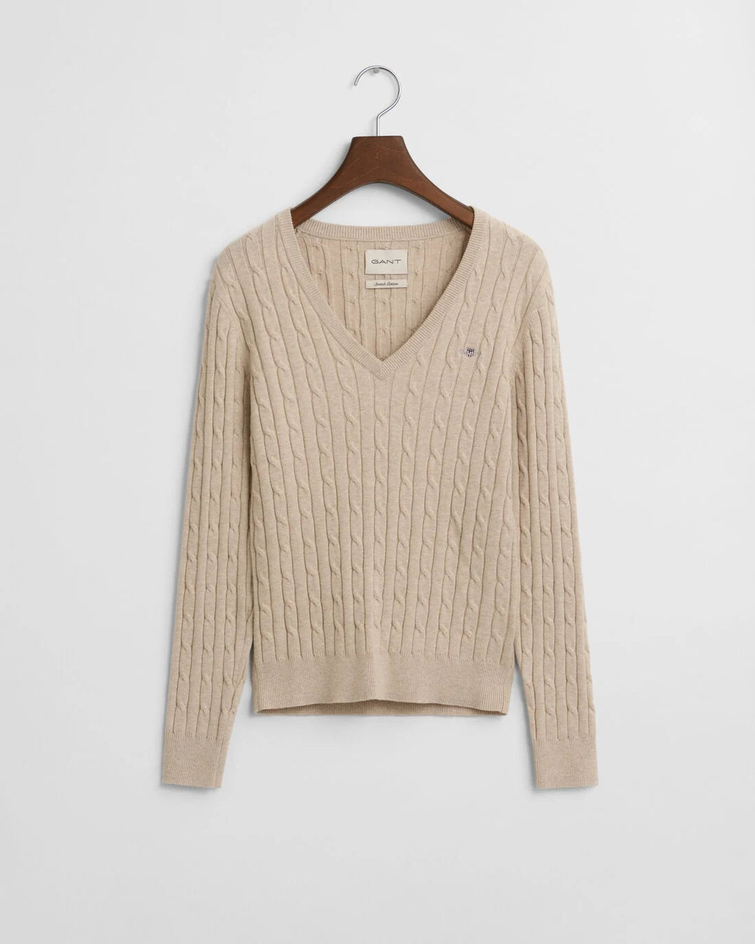 GANT Stretch Cotton Cable V-Neck/Pulover 4800101