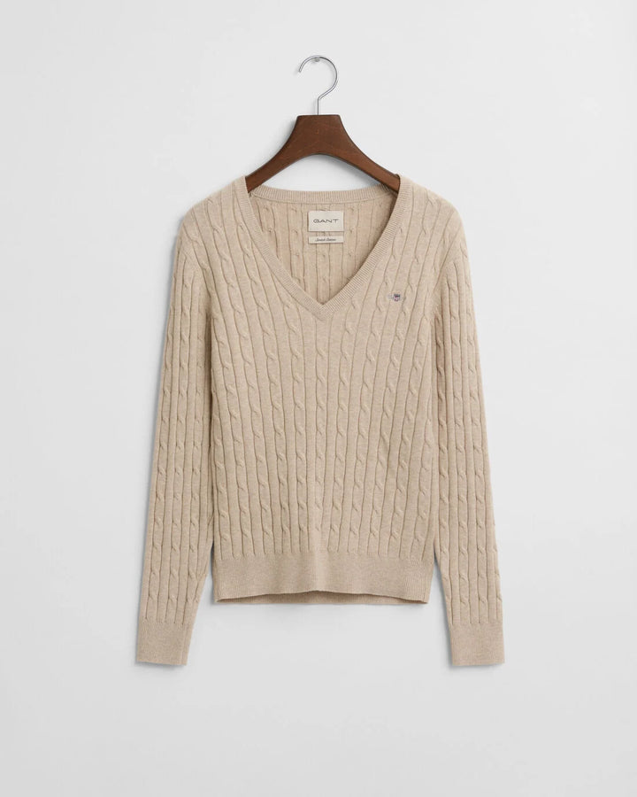 GANT Stretch Cotton Cable V-Neck/Pulover 4800101