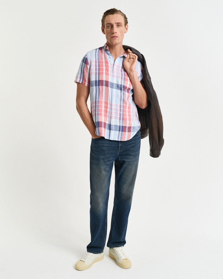 GANT Reg Linen Madras Ss Shirt/Košulja 3250075