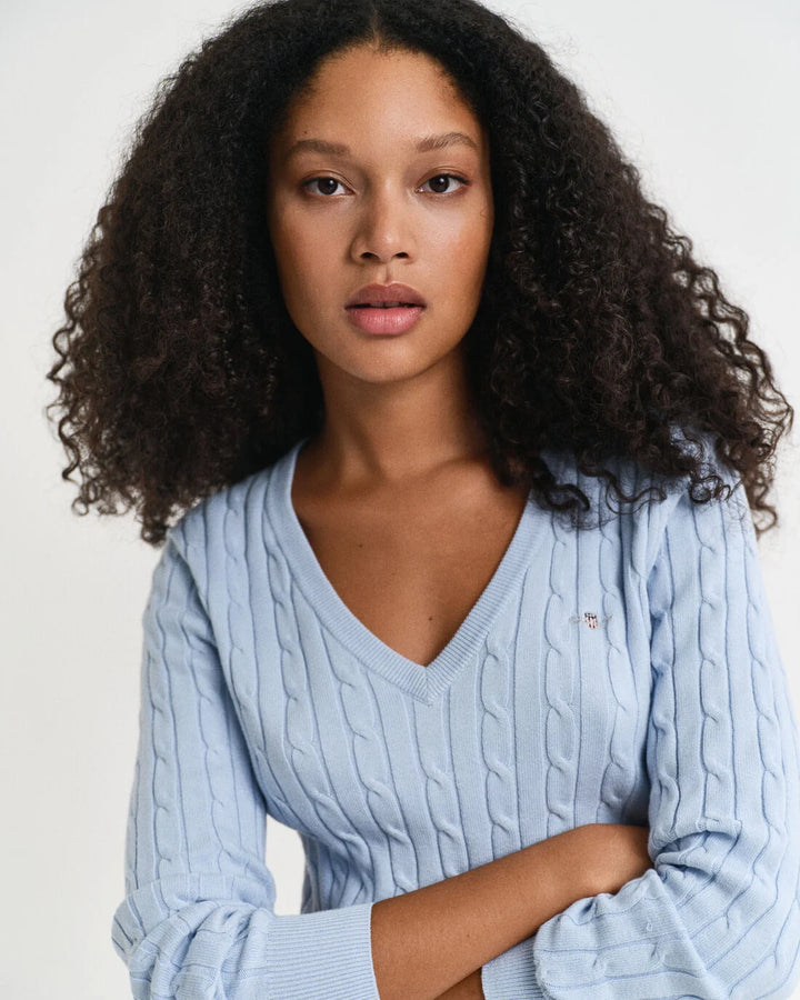 GANT Stretch Cotton Cable V-Neck/Pulover 4800101