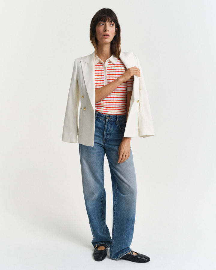 GANT Rib Knit Striped Ss Rugger/Pulover 4805331
