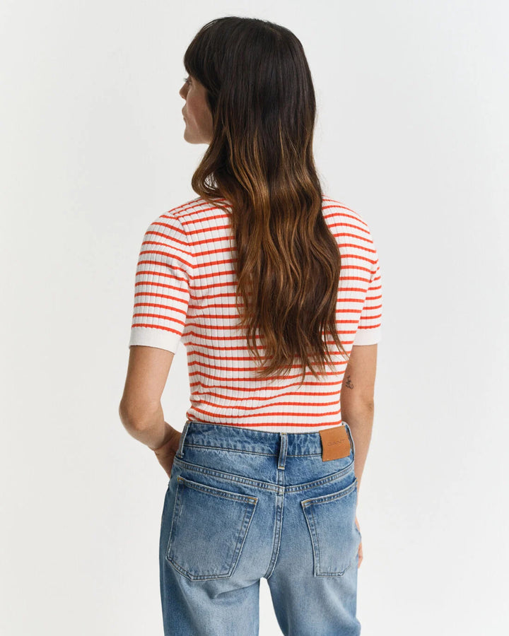GANT Rib Knit Striped Ss Rugger/Pulover 4805331