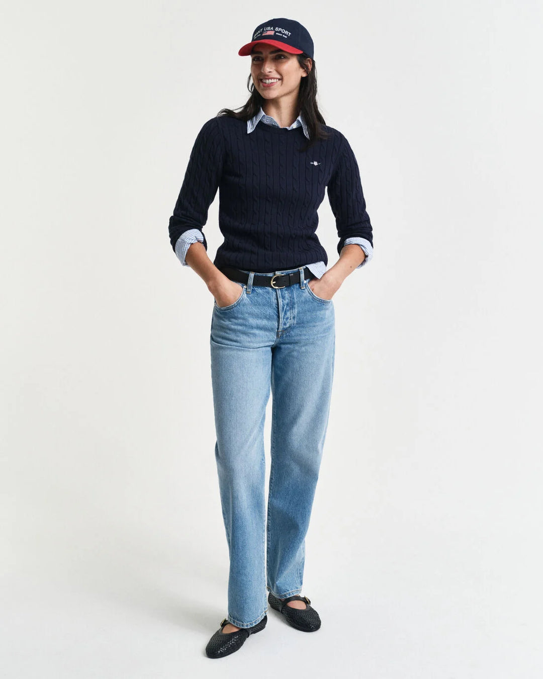 GANT Stretch Cotton Cable C-Neck/Pulover 4800100
