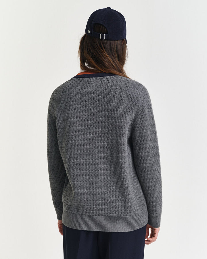 GANT Cotton Contrast Textured Cardigan/Pulover 4805343