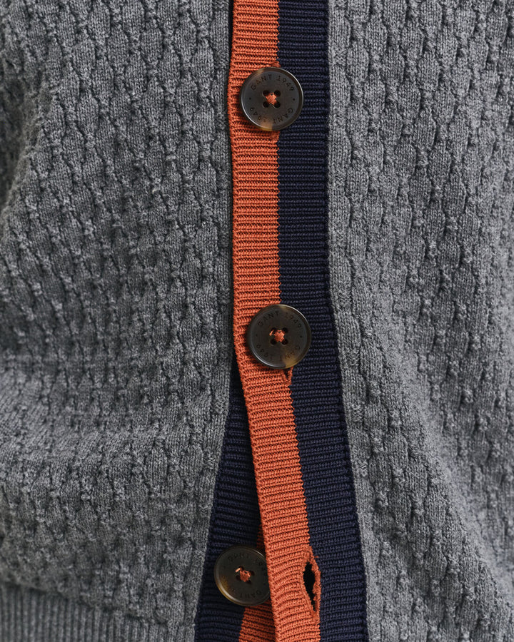 GANT Cotton Contrast Textured Cardigan/Pulover 4805343