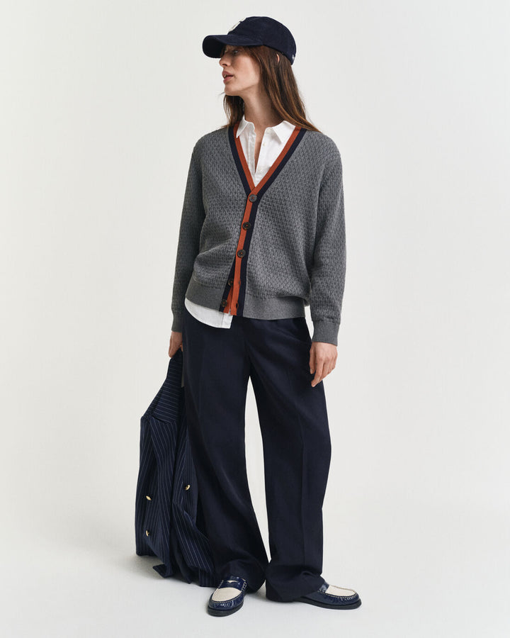 GANT Cotton Contrast Textured Cardigan/Pulover 4805343