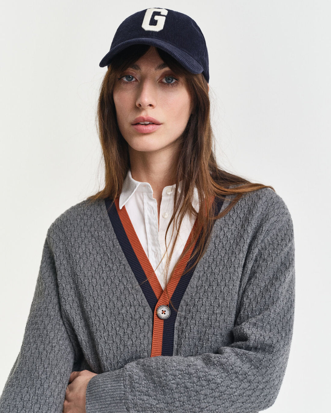 GANT Cotton Contrast Textured Cardigan/Pulover 4805343