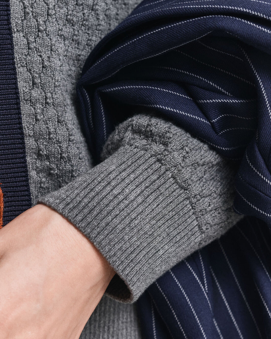 GANT Cotton Contrast Textured Cardigan/Pulover 4805343