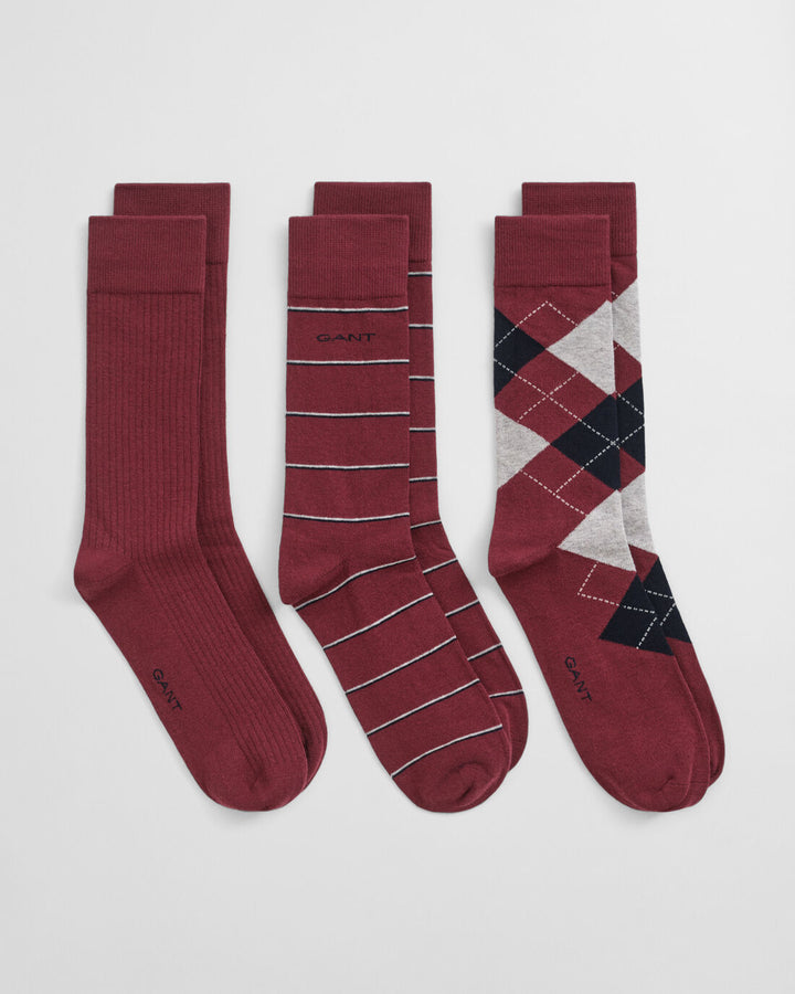 GANT Argyle And Stripe 3-Pack/Čarape 9960334