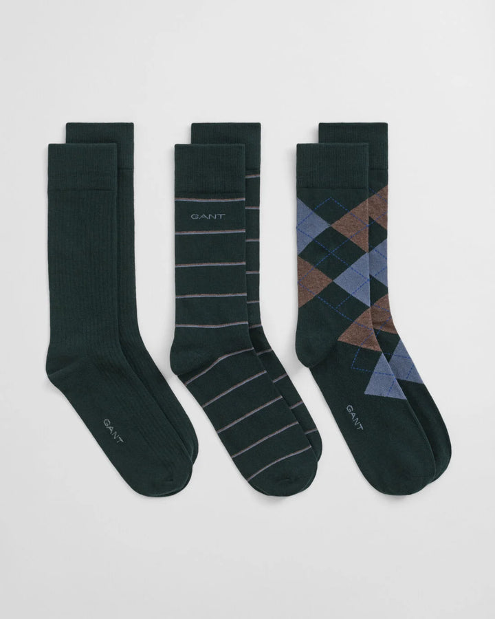 GANT Argyle And Stripe 3-Pack/Čarape 9960334