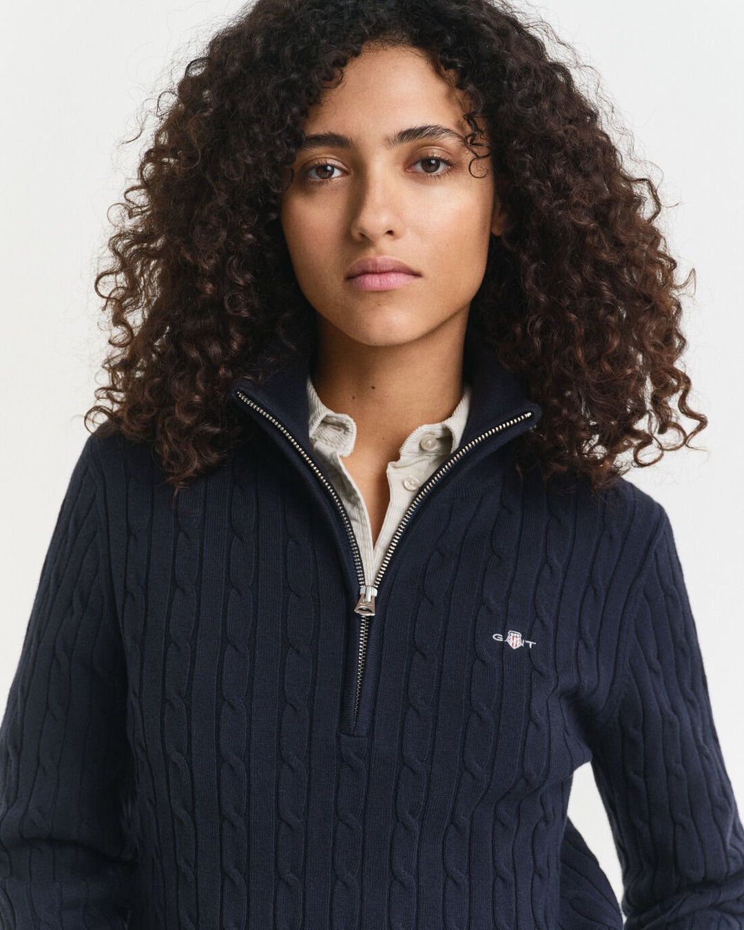 GANT Stretch Cotton Cable Half-Zip/Pulover 4805418