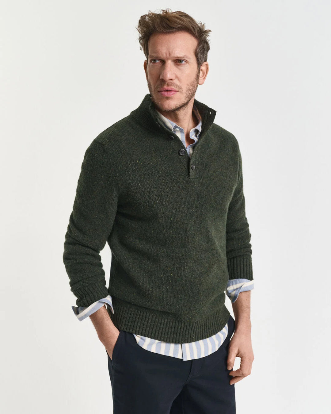 GANT Wool Blend Neps Half Buttoned/Pulover 8040232