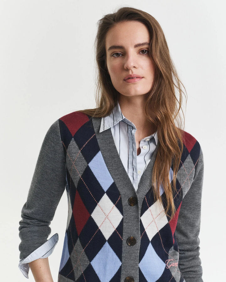 GANT Argyle V-Neck Cardigan/Pulover 4805358