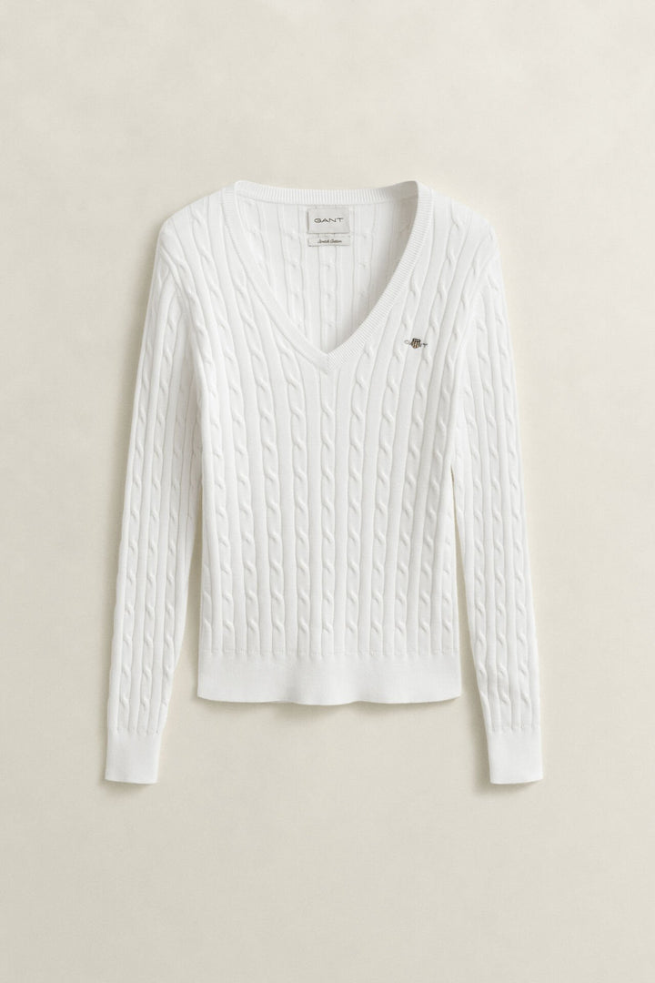 GANT Cable Knit V-Neck Sweater/Pulover 4800101