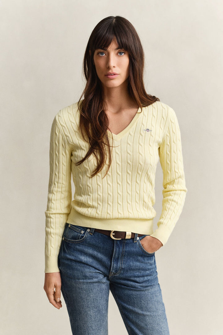 GANT Cable Knit V-Neck Sweater/Pulover 4800101