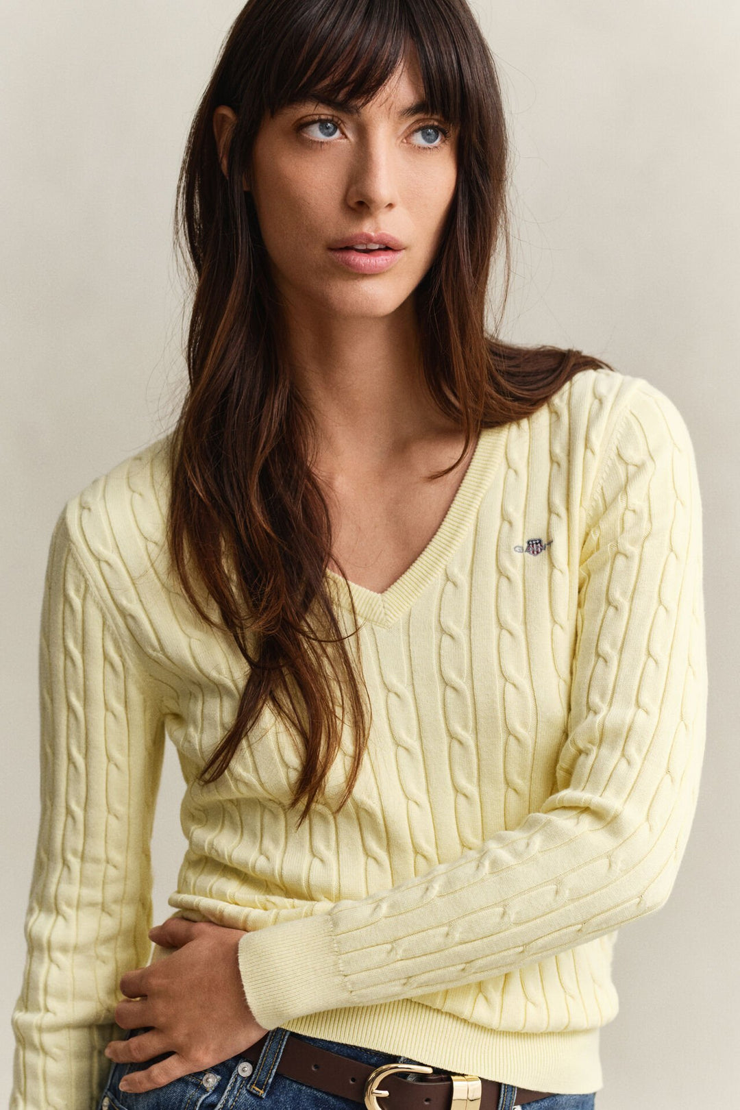 GANT Cable Knit V-Neck Sweater/Pulover 4800101