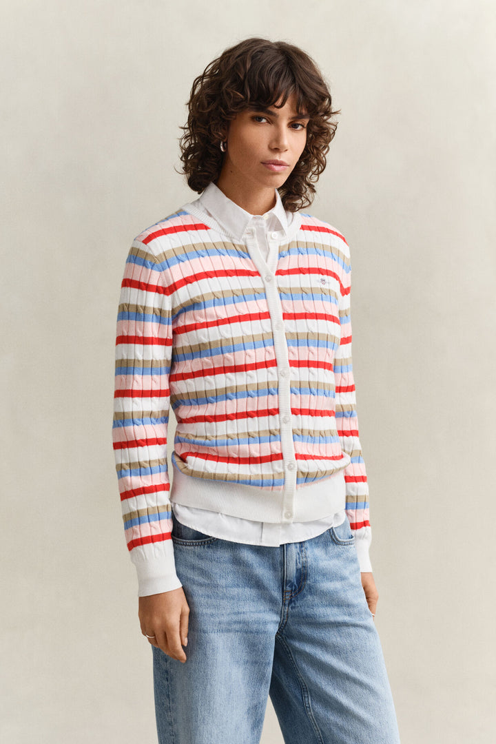 GANT Striped Cable Knit Cardigan/Pulover 4800112