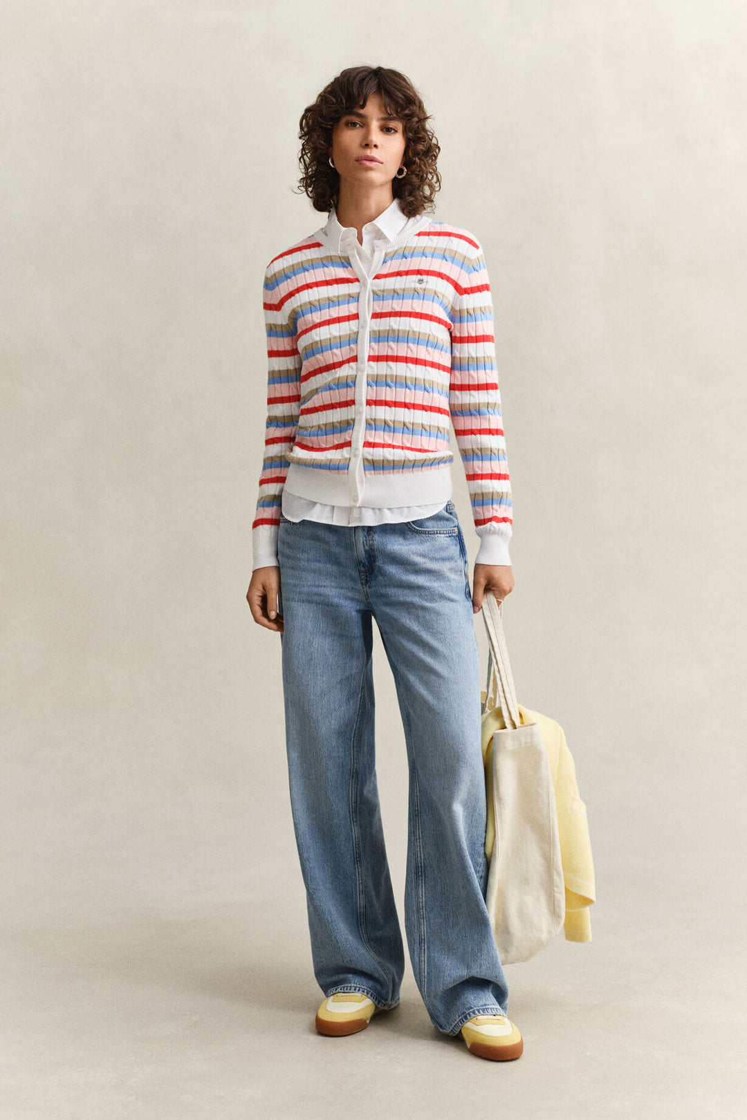 GANT Striped Cable Knit Cardigan/Pulover 4800112