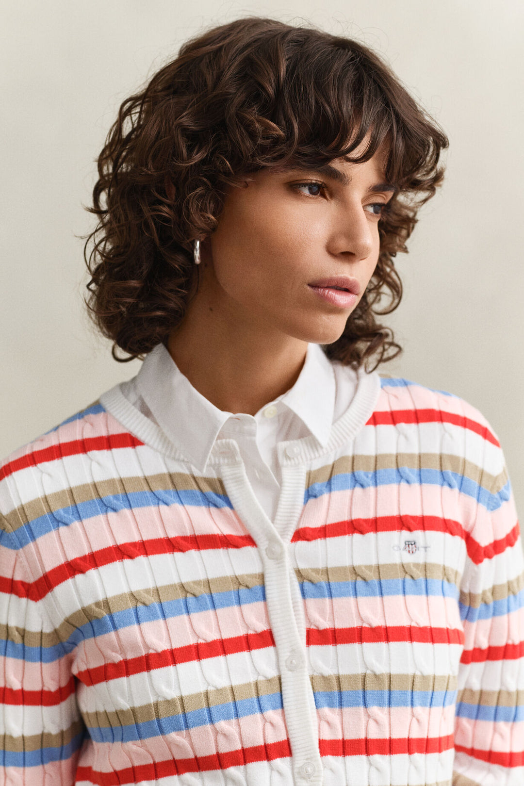 GANT Striped Cable Knit Cardigan/Pulover 4800112