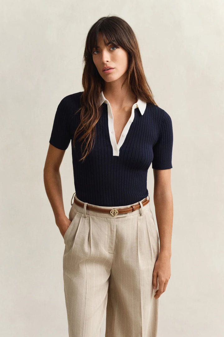 GANT Ribbed Short Sleeve Rugger/Pulover 4805473