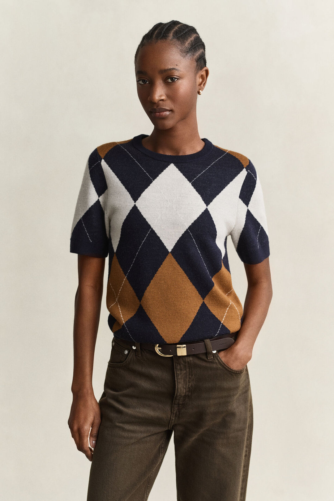 GANT Wool Argyle Short Sleeve Sweater/Pulover 4802418