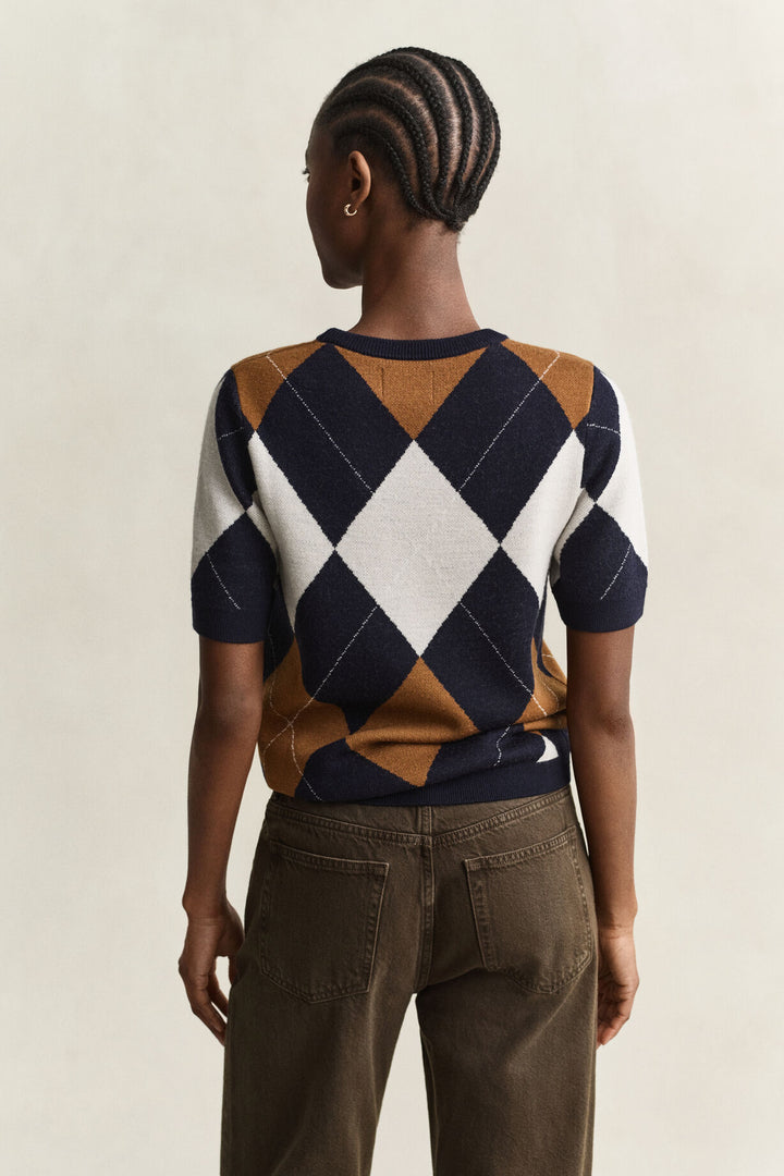 GANT Wool Argyle Short Sleeve Sweater/Pulover 4802418