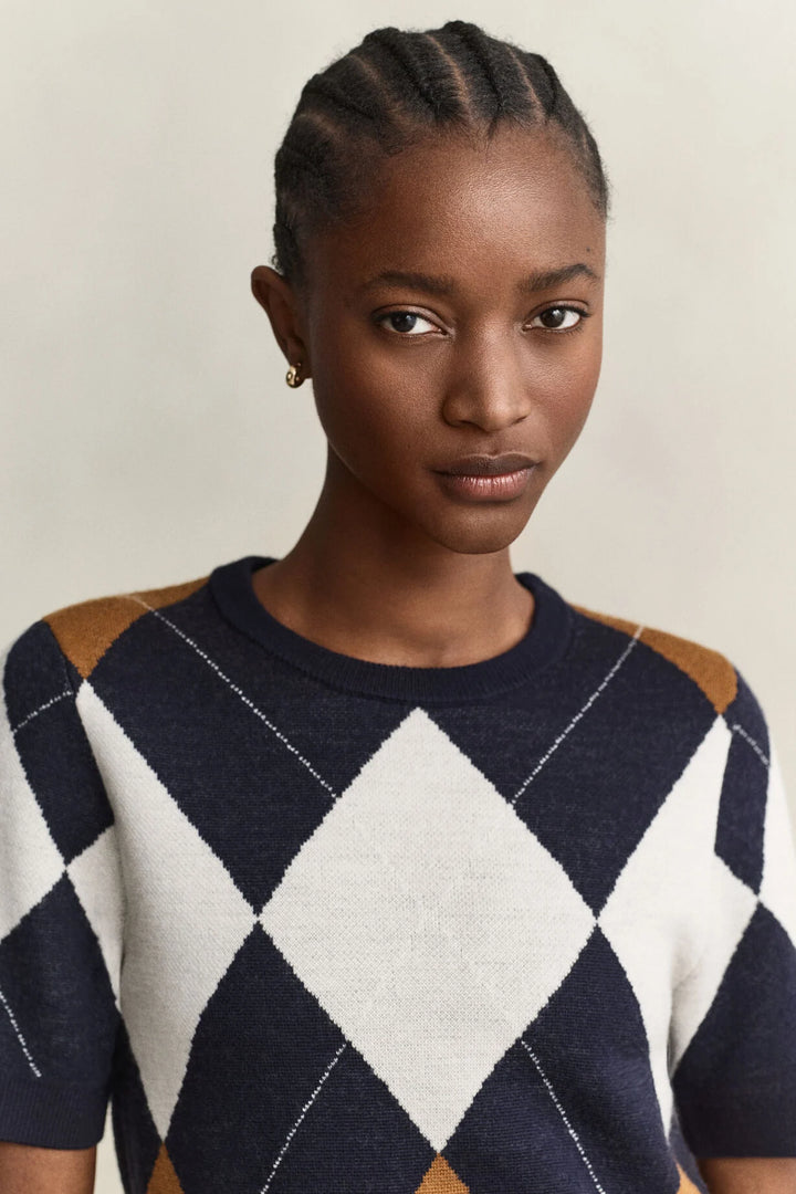 GANT Wool Argyle Short Sleeve Sweater/Pulover 4802418
