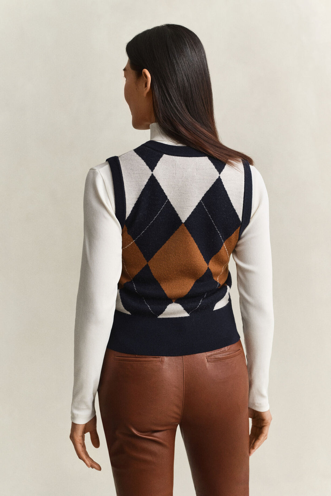GANT Knitted Wool Argyle Vest/Pulover 4802307