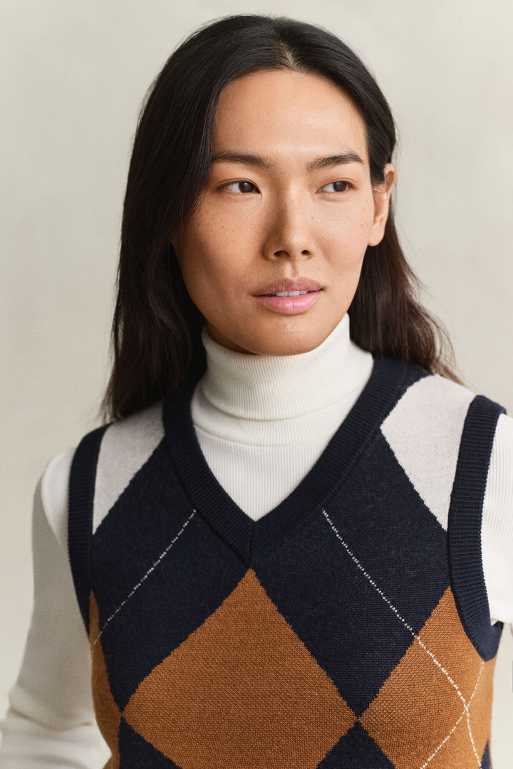 GANT Knitted Wool Argyle Vest/Pulover 4802307