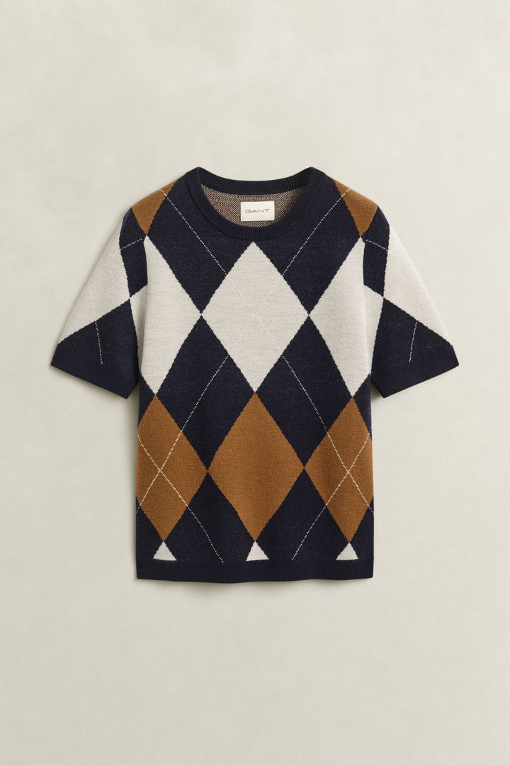 GANT Wool Argyle Short Sleeve Sweater/Pulover 4802418